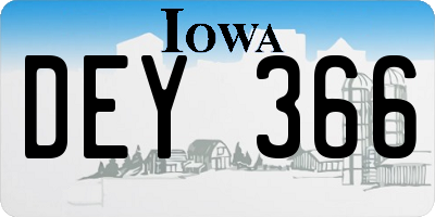 IA license plate DEY366