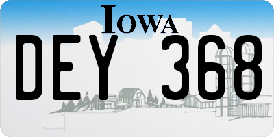 IA license plate DEY368