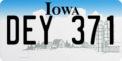 IA license plate DEY371