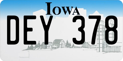 IA license plate DEY378
