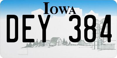 IA license plate DEY384