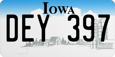IA license plate DEY397