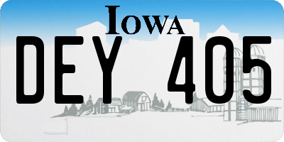 IA license plate DEY405