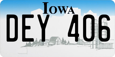 IA license plate DEY406