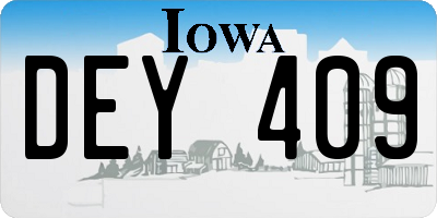 IA license plate DEY409