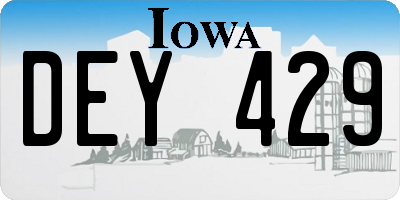 IA license plate DEY429