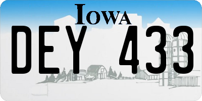 IA license plate DEY433