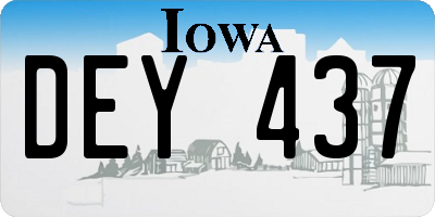 IA license plate DEY437