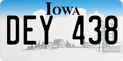 IA license plate DEY438