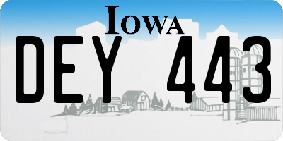 IA license plate DEY443