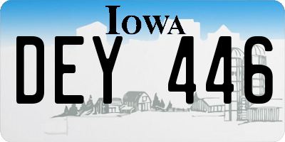 IA license plate DEY446