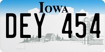 IA license plate DEY454