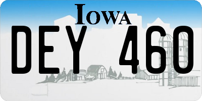 IA license plate DEY460