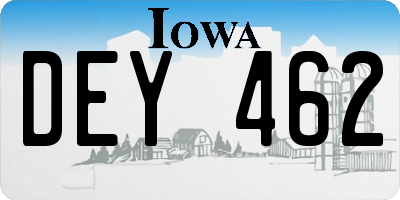 IA license plate DEY462