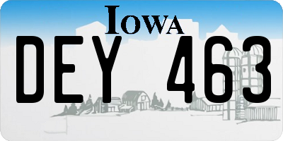 IA license plate DEY463
