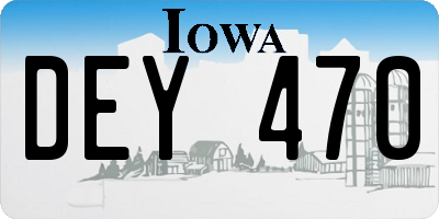 IA license plate DEY470