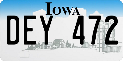 IA license plate DEY472