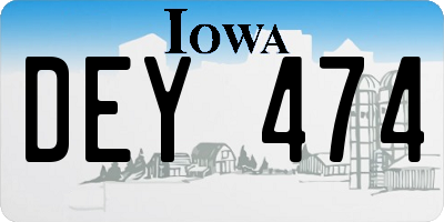 IA license plate DEY474