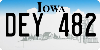 IA license plate DEY482