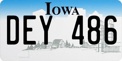 IA license plate DEY486