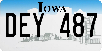IA license plate DEY487