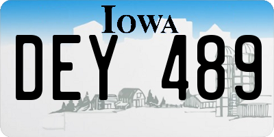 IA license plate DEY489