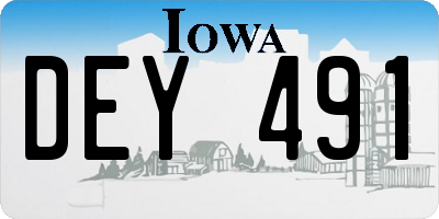IA license plate DEY491