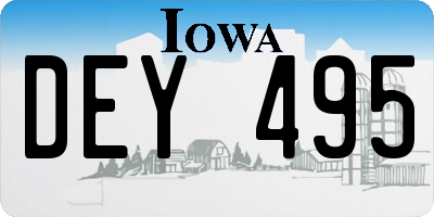 IA license plate DEY495
