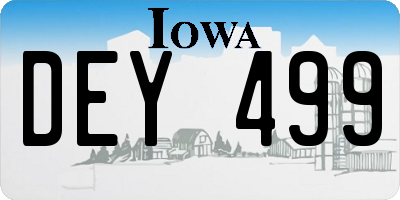 IA license plate DEY499