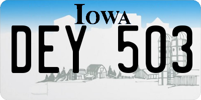 IA license plate DEY503