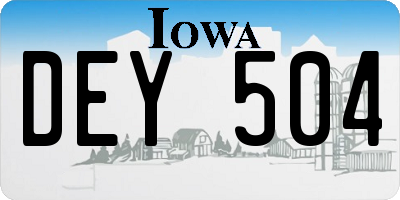 IA license plate DEY504