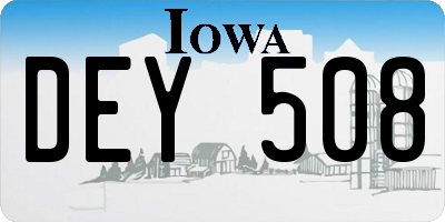 IA license plate DEY508
