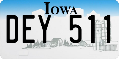IA license plate DEY511