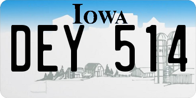 IA license plate DEY514