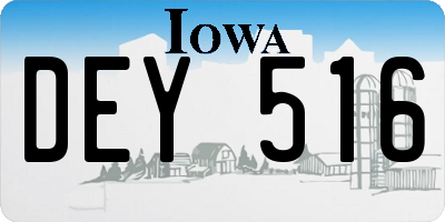 IA license plate DEY516