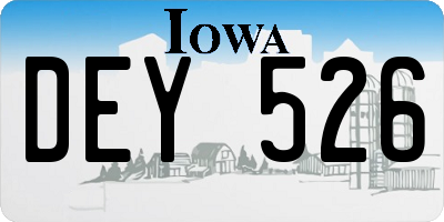 IA license plate DEY526
