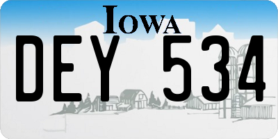 IA license plate DEY534