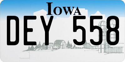 IA license plate DEY558