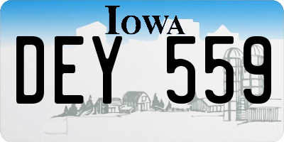 IA license plate DEY559
