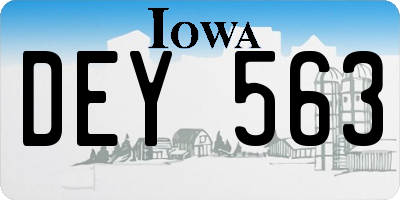 IA license plate DEY563