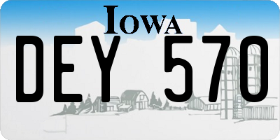 IA license plate DEY570