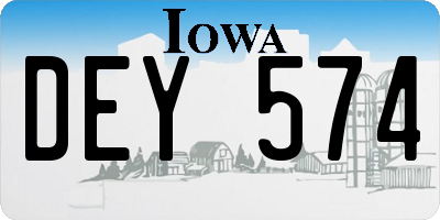 IA license plate DEY574