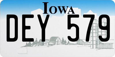 IA license plate DEY579