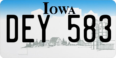 IA license plate DEY583