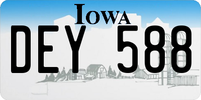 IA license plate DEY588