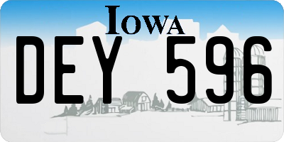 IA license plate DEY596
