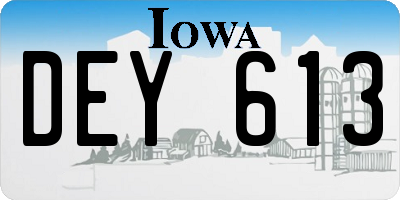 IA license plate DEY613