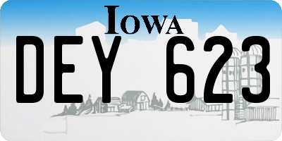 IA license plate DEY623