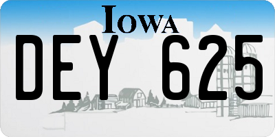 IA license plate DEY625