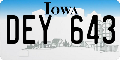 IA license plate DEY643